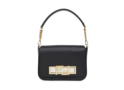 FENDI 3 Baguette Leather Shoulder Bag "Black"