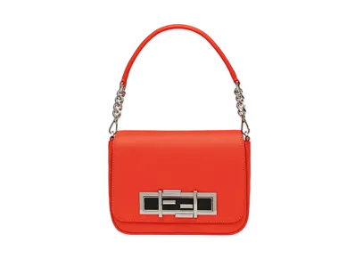 FENDI 3 Baguette Leather Shoulder Bag "Orange"