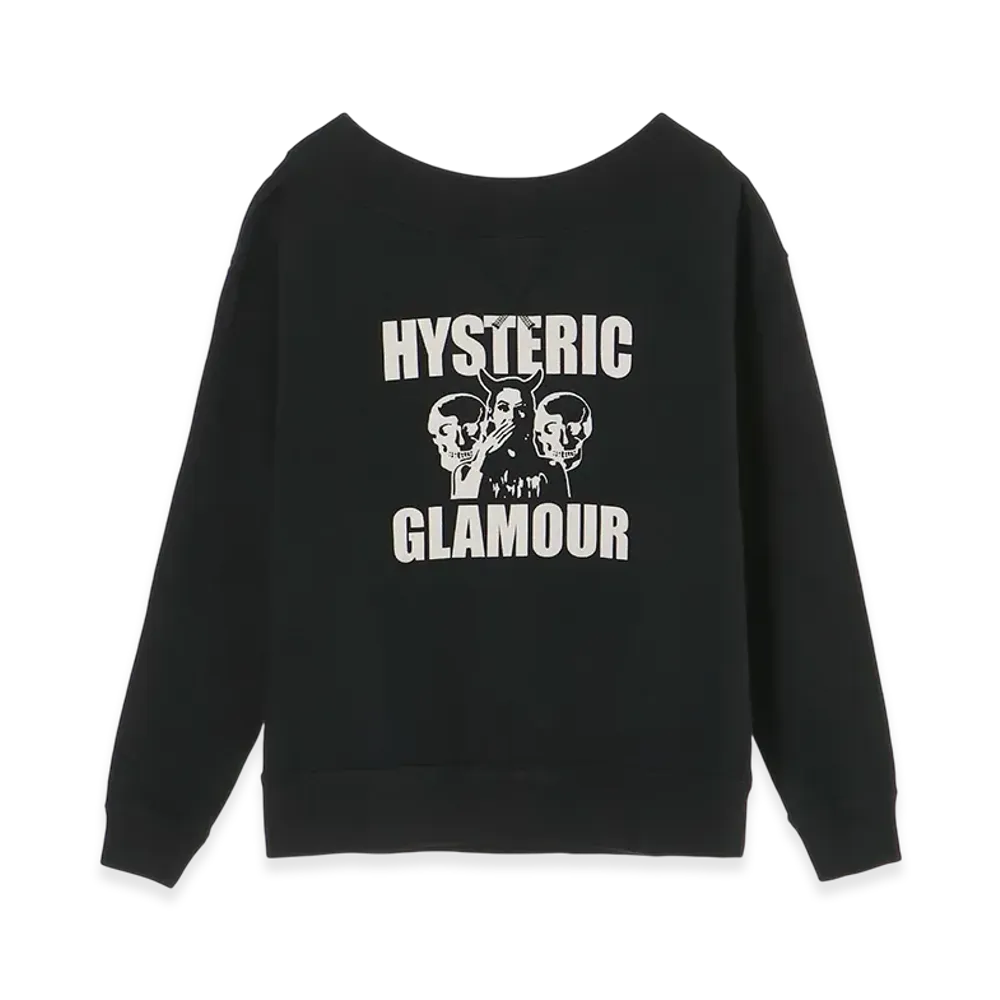 HYSTERIC GLAMOUR Evil Skull Sweatshirt "Black"