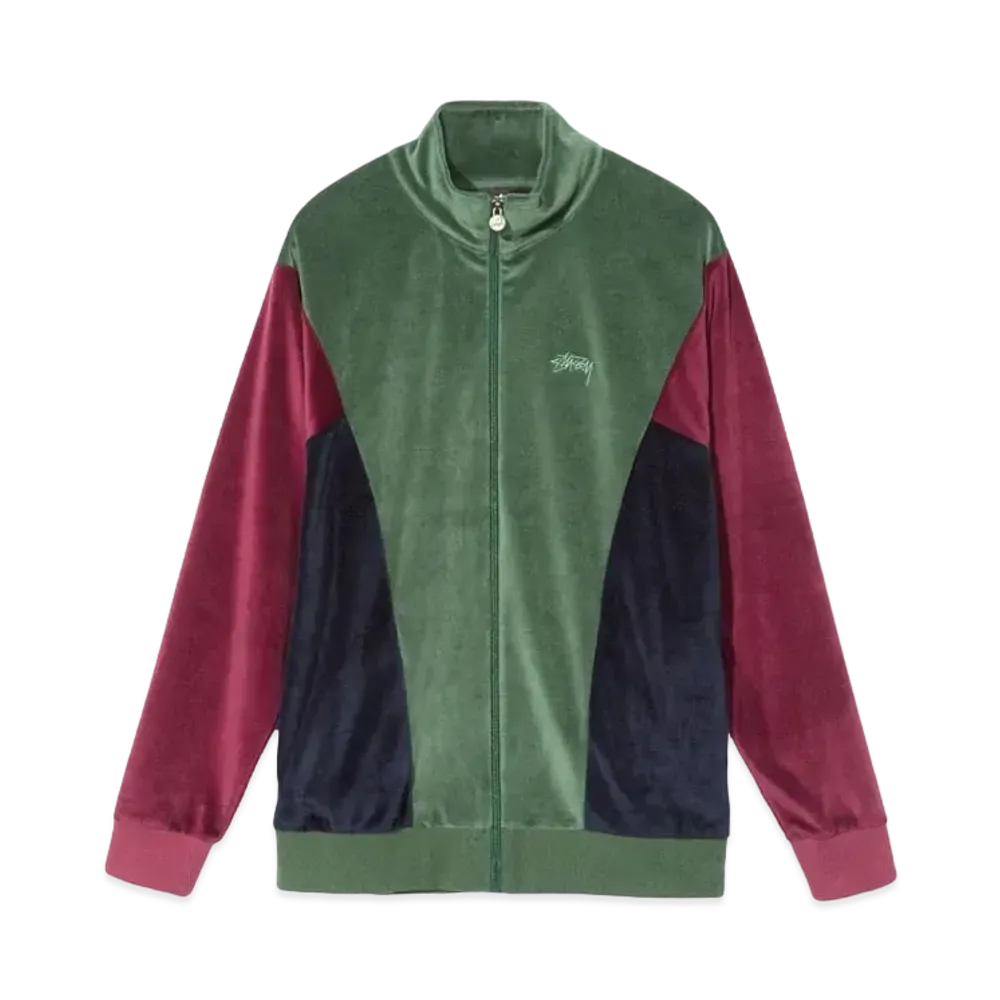 Stussy VELOUR PANELED TRACK JACKET "Green"