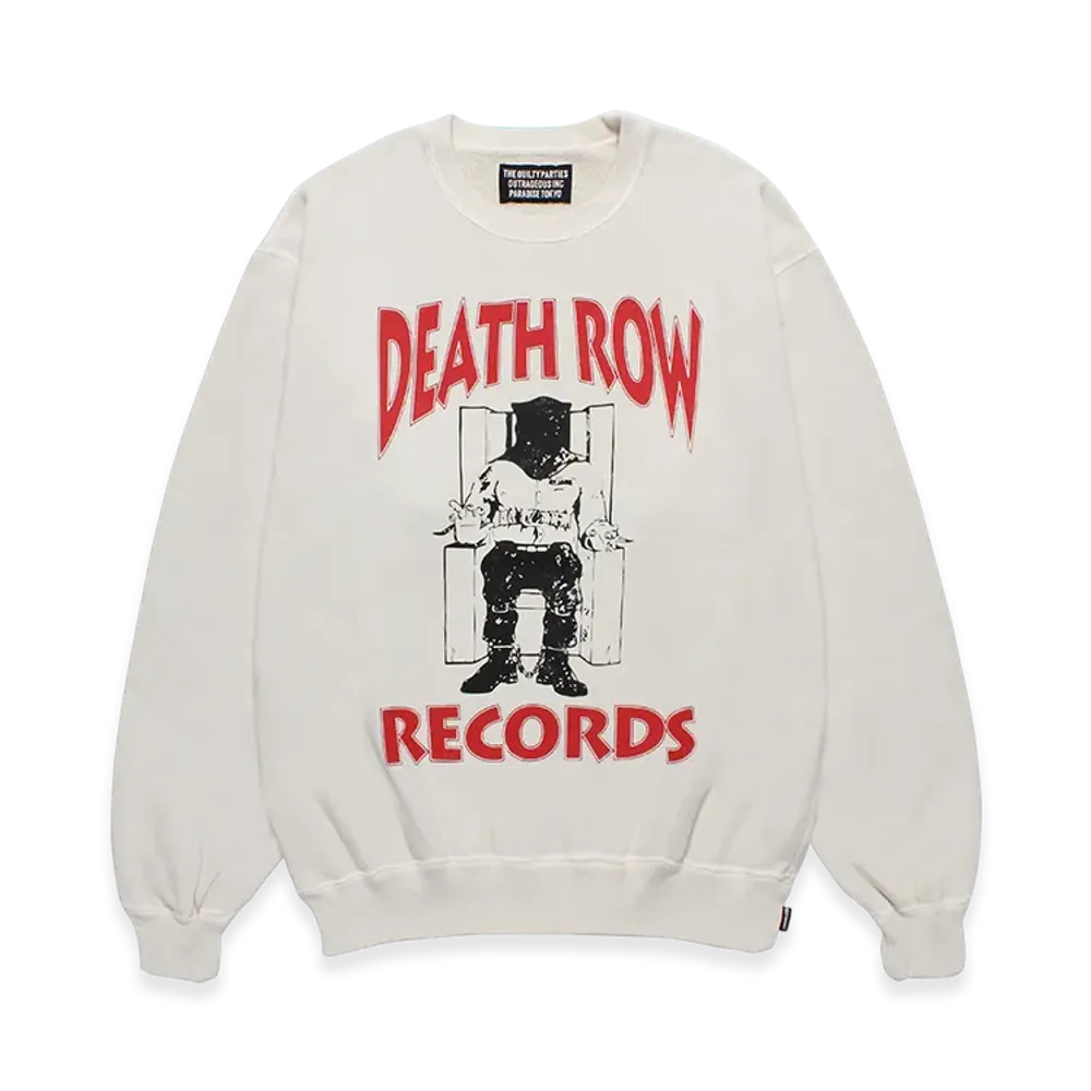 WACKO MARIA Death Row Records / Garment Dyed Sweat Shirt "Ivory"