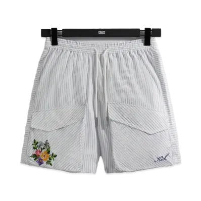 Kith Striped Poplin Boreum Cargo Short "White"