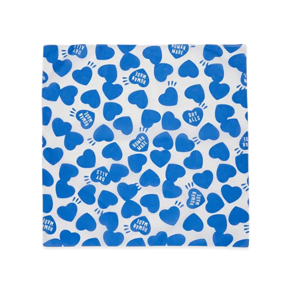 HUMAN MADE Heart Big Bandana "Blue"