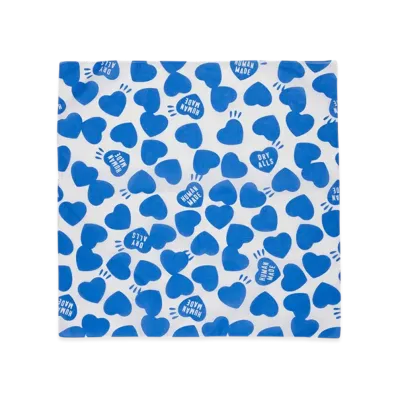 HUMAN MADE Heart Big Bandana "Blue"
