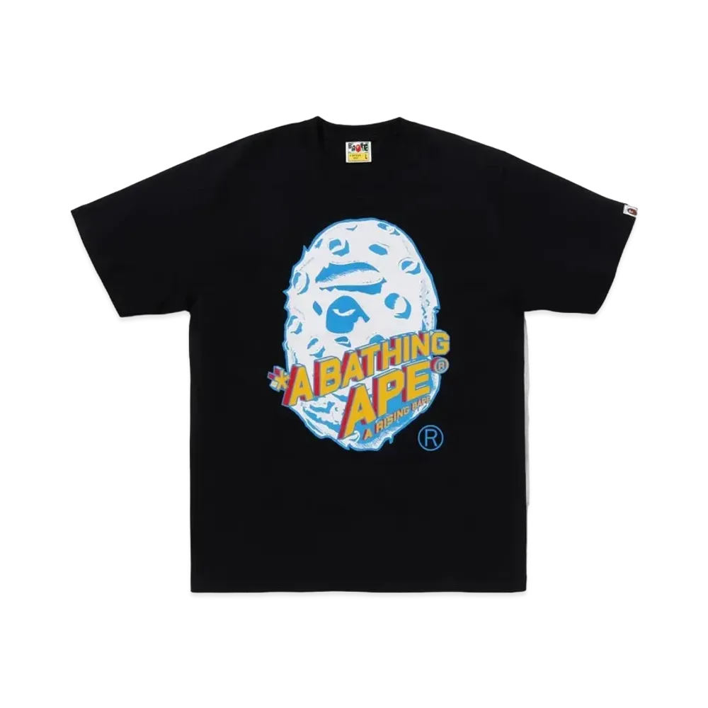 A BATHING APE Moon Ape Head Tee "Black"