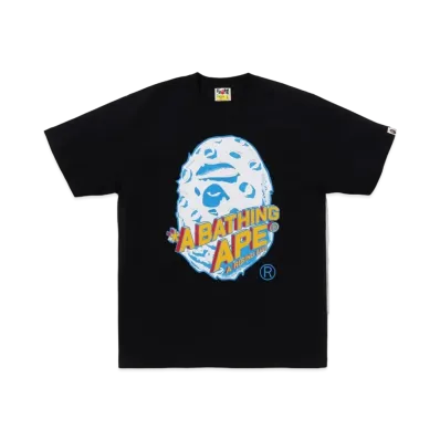 A BATHING APE Moon Ape Head Tee "Black"