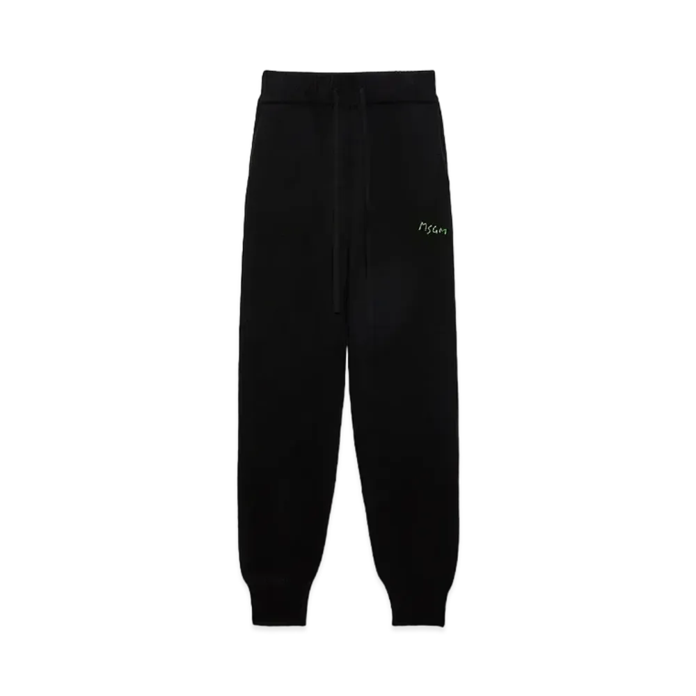 MSGM Wool And Cashmere Track Pants "Black"