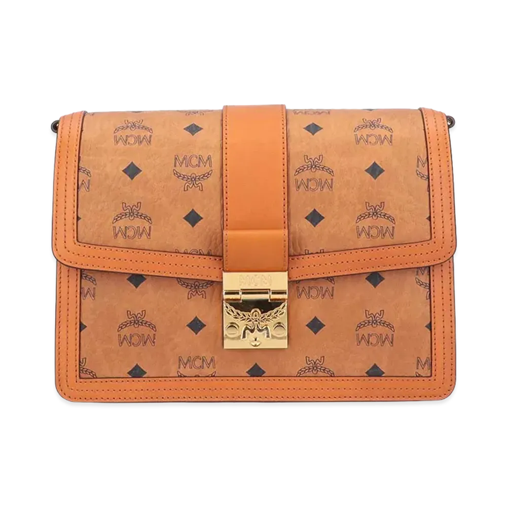 MCM Women's Printed Canvas and Leather Tracy Crossbody Bag "Brown"