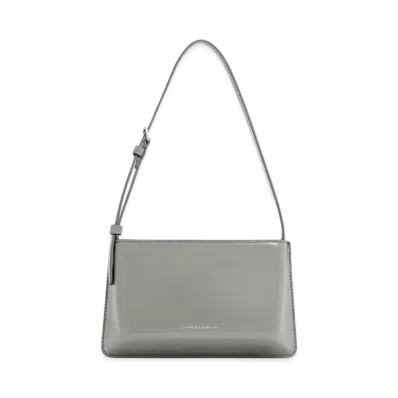 CHARLES & KEITH Structured Boxy Shoulder Bag "Grey"