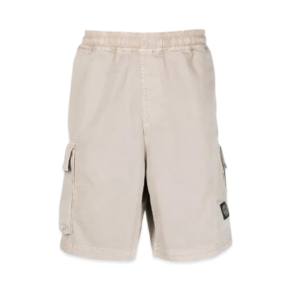 Stone Island L1304 Organic Cotton Old Treatment Cargo Bermuda Shorts - 23SS "Dove Grey"