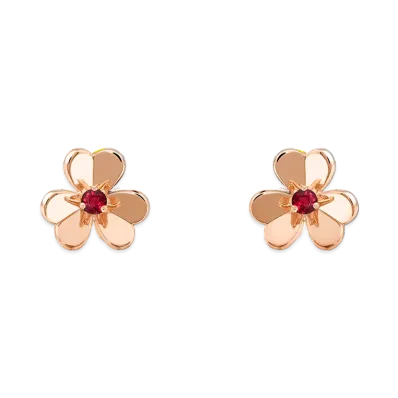 Van Cleef & Arpels Frivole earrings mini model "18K Rose gold/Ruby"