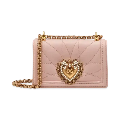 Dolce&Gabbana Devotion Micro Bag Matrasse Nappa Leather "Pale Pink"