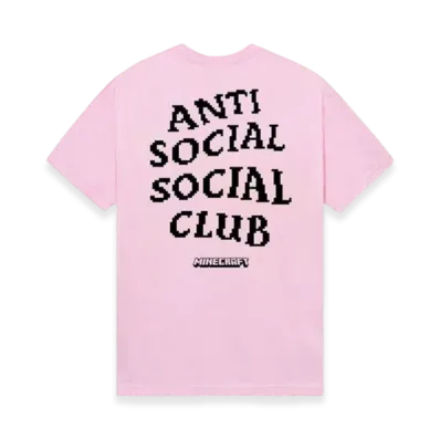 ANTI SOCIAL SOCIAL CLUB x Minecraft Pixel Logo Tee "Pink"