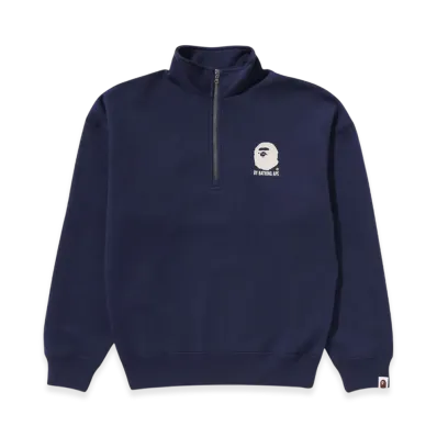 A BATHING APE By Bathing Ape Half Zip Sweatshirt "Navy"