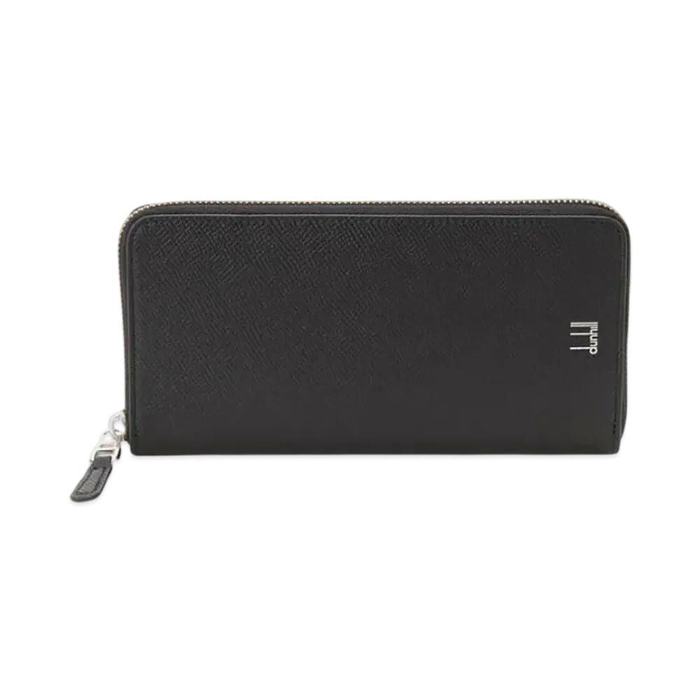 dunhill Round Zipper Long Wallet Men's Cadogan "Black"