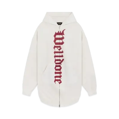 WE11DONE Oversized Long Zip-up Hoodie "White"