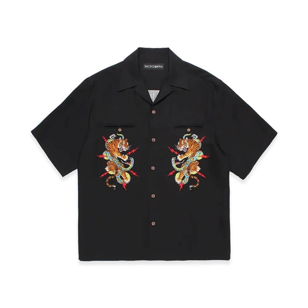 WACKO MARIA Tim Lehi / 50's Open Collar Shirt "Black"