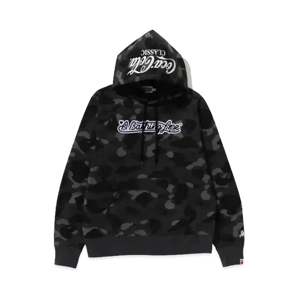 A BATHING APE x COCA COLA Color Camo Ape Head Pullover Hoodie "Black"