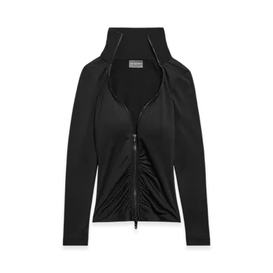 BALENCIAGA Women's Bra Cup Zip-up Jacket "Black"