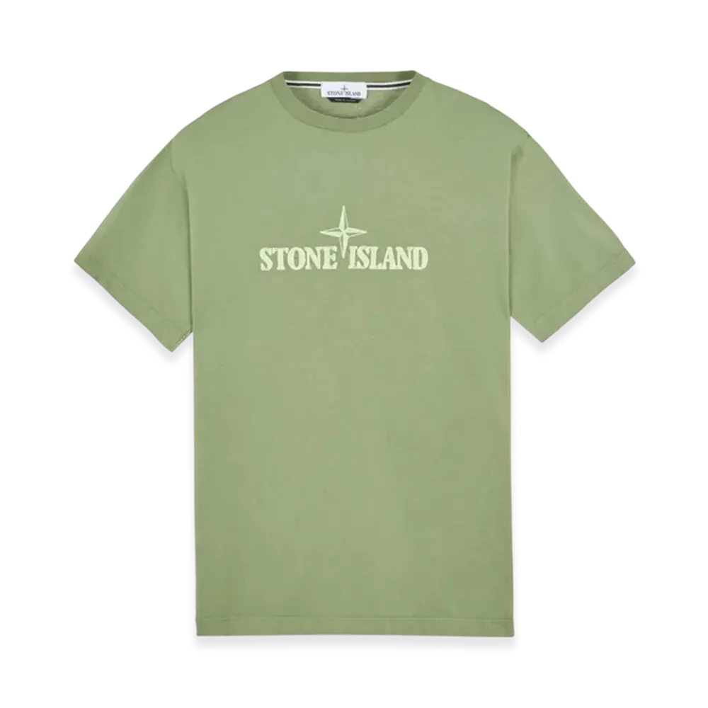 Stone Island 21579 Stitches Two Embroidery T-Shirt - 23SS "Sage Green"