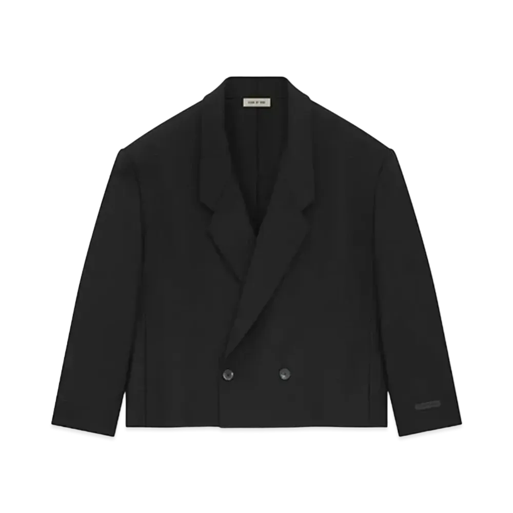 FEAR OF GOD ESSENTIALS Wool Gabardine Cropped Blazer "Black"