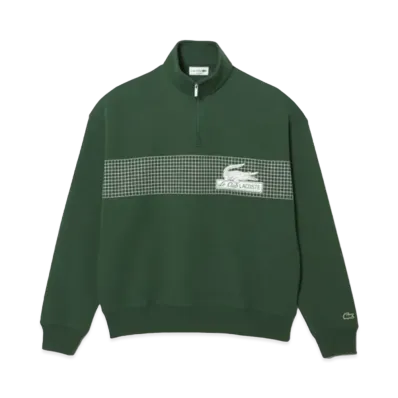 LACOSTE Classic Print Half Zip Sweat "Green"