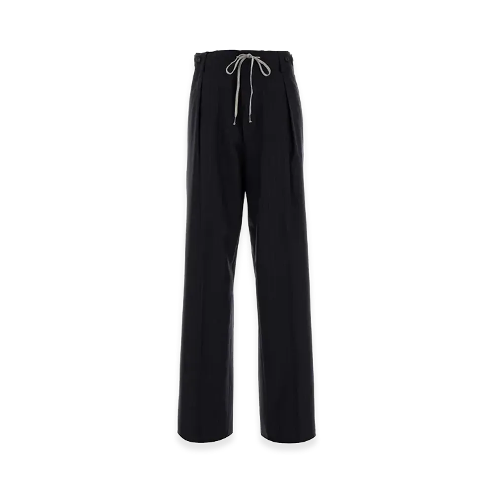 Maison Margiela Women's Embroidered Wool Palazzo Pant "Blue"