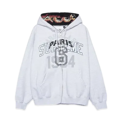 Supreme x MM6 Maison Margiela Zip Up Hooded Sweatshirt "Ash Grey"