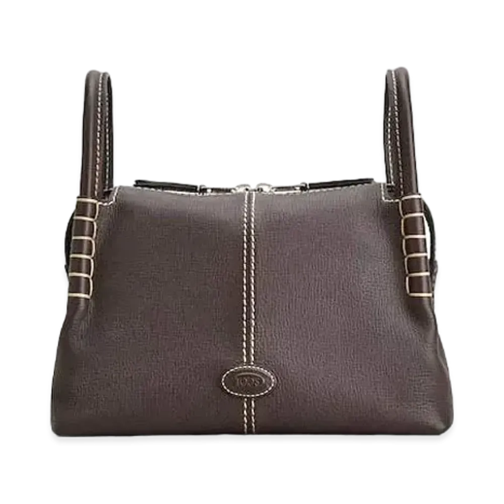 TOD'S Boston Bag In Leather Small "Brown"