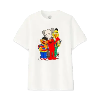 KAWS x Uniqlo x Sesame Street Group Tee "White"