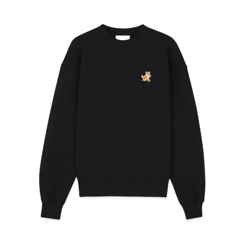 Maison Kitsune Women'S Speedy Fox Patch Comfort Sweatshirt "Black"
