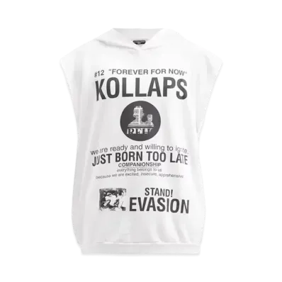 RAF SIMONS Archive Redux SS02 Sleeveless Slogan Print Cotton Sweatshirt "White"