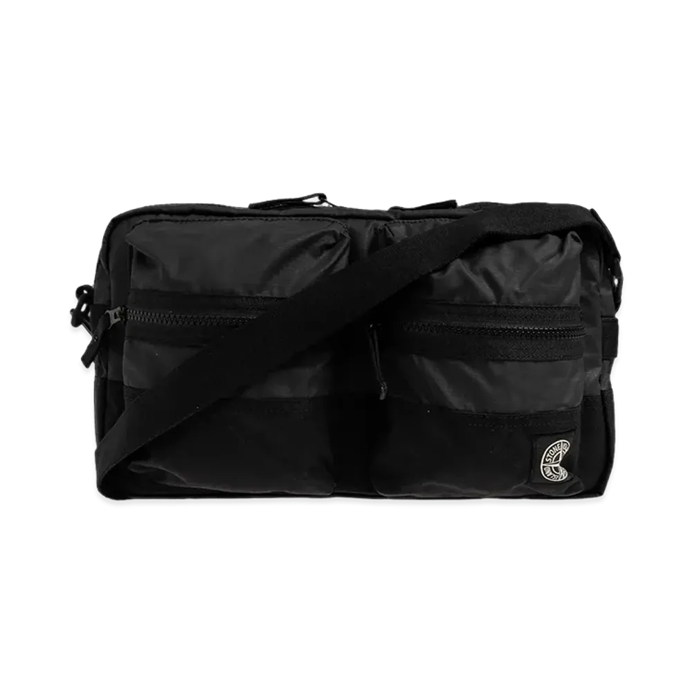 Stone Island Borsa A Tracolla Rimovibile Con Tasche Multiple "Black"