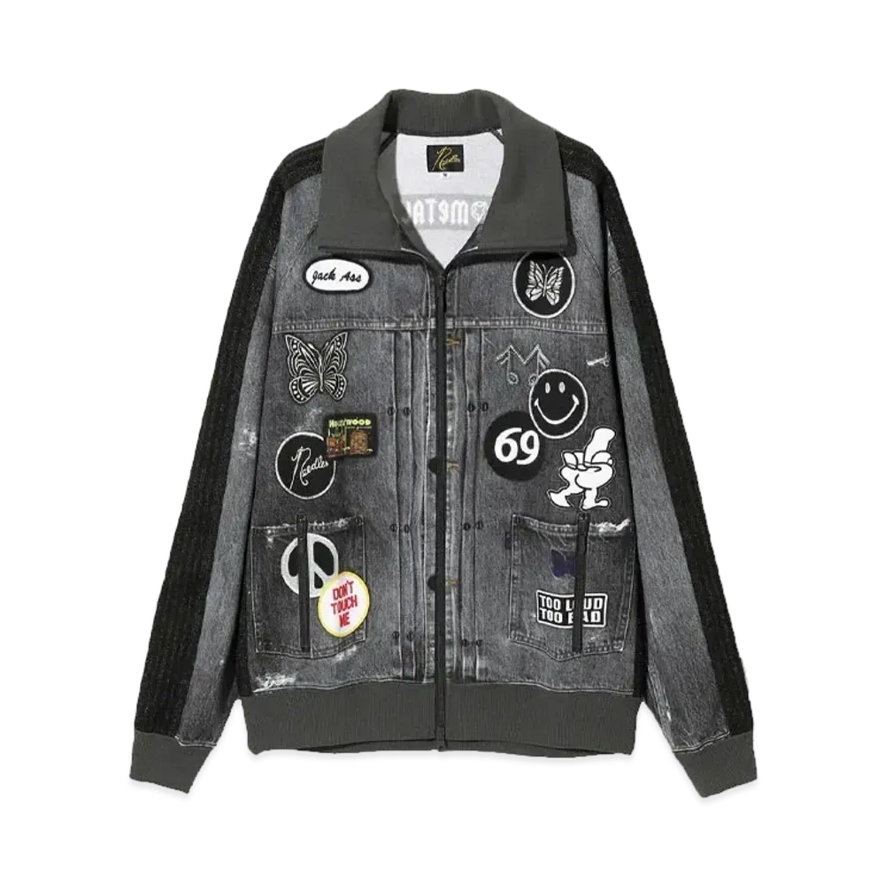 Needles x Midnight Studios Track Jacket Poly Smooth / Trompe-L’Oeil / Lame "Black"