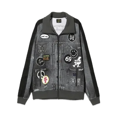Needles x Midnight Studios Track Jacket Poly Smooth / Trompe-L’Oeil / Lame "Black"