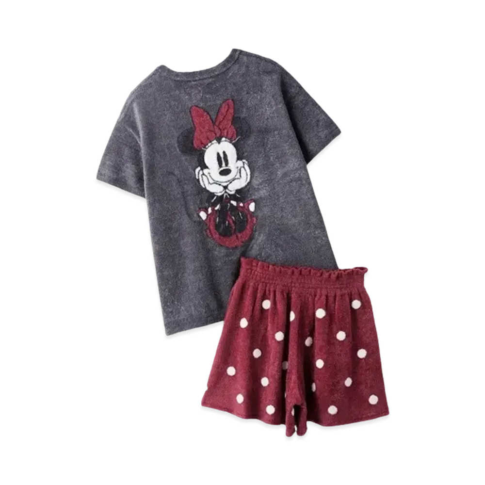 GELATO PIQUE Minnie Jacquard Pullover & Shorts Set "Charcoal Grey"