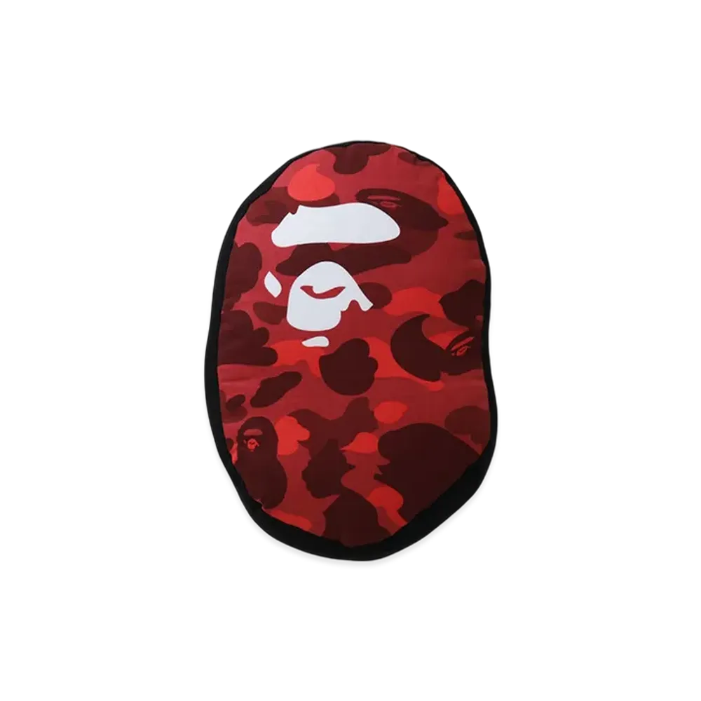 A BATHING APE Color Camo Ape Head Cushion "Red"