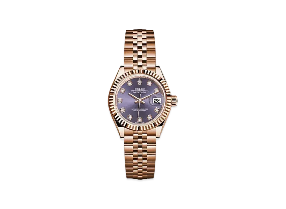 ROLEX Date-Just 28 Aubergine Dial 10P Diamonds 279175G