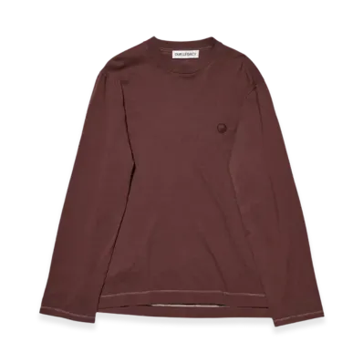 OUR LEGACY Box Longsleeve T-Shirt "Brown Yin Yang Embroidery"