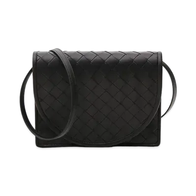 Bottega Veneta Intrecciato Calfskin Crossbody Bag "Black"