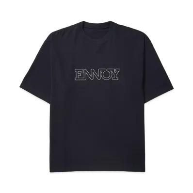 ENNOY Electric Logo EMB T-Shirt "Navy/White"