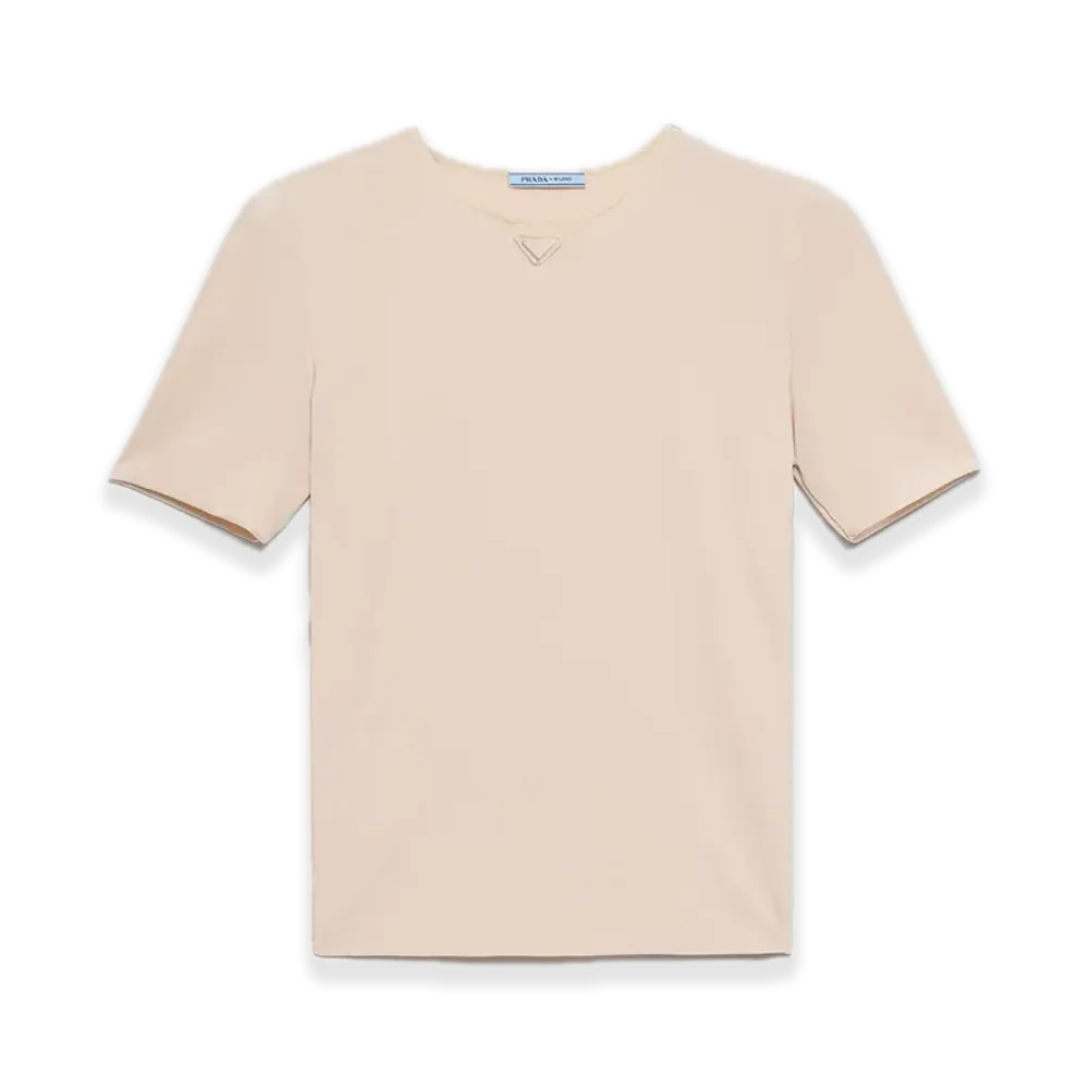 PRADA Stretch Short-Sleeve Tee "Cameo Beige"