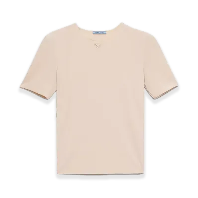 PRADA Stretch Short-Sleeve Tee "Cameo Beige"