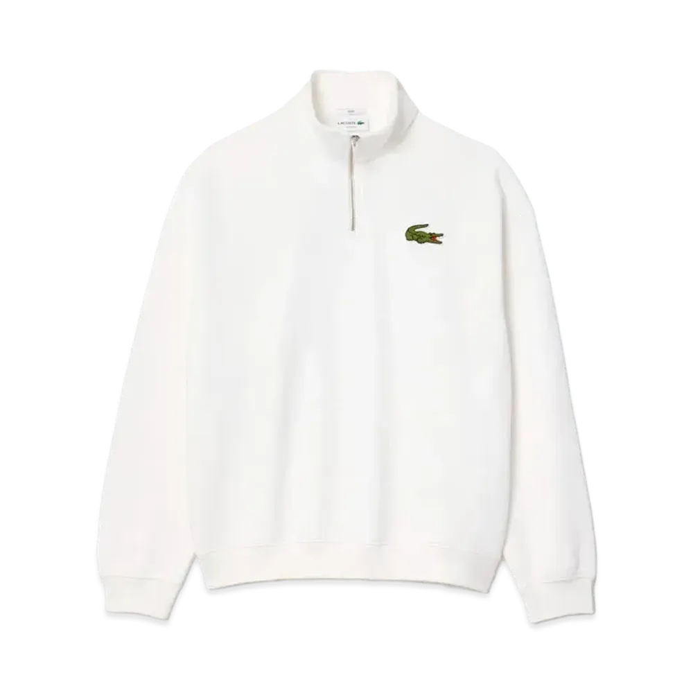 LACOSTE Half Zip Stand Up Collar Sweat "White"