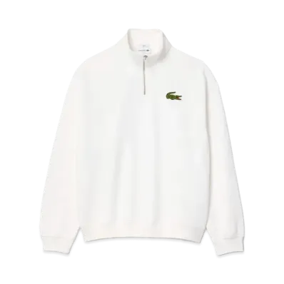 LACOSTE Half Zip Stand Up Collar Sweat "White"
