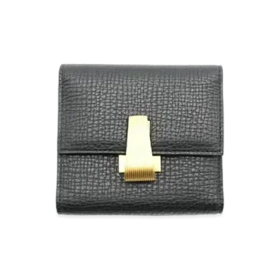 Bottega Veneta Palmelato Calfskin Bi-fold Mini Wallet With Coin Purse "Black"