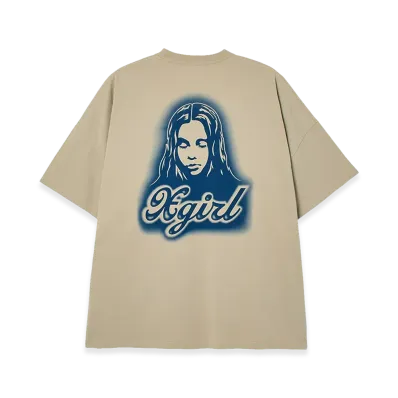X-Girl Spray Face S/S Big Tee Dress "Beige"