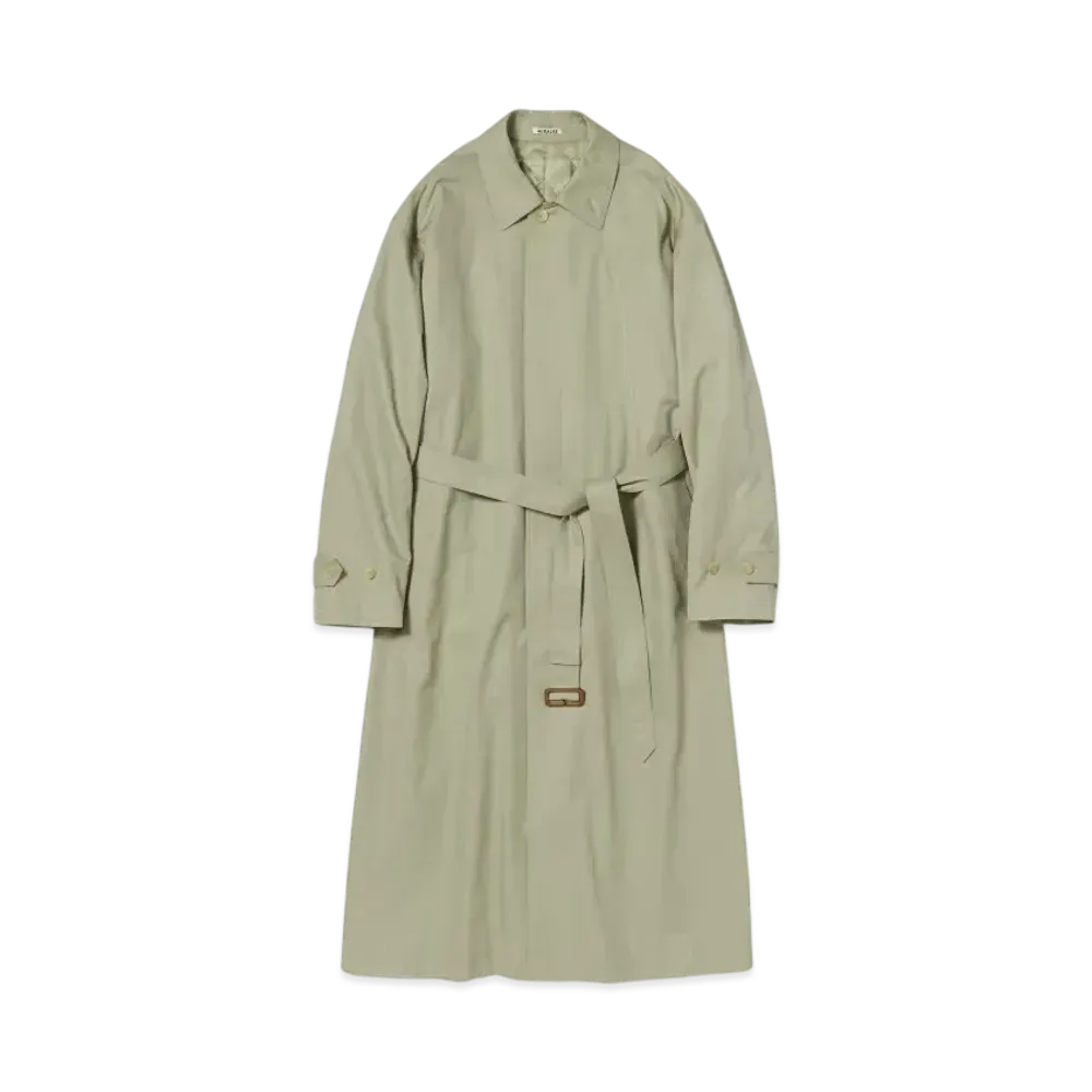 AURALEE Washed Finx Gabardine Soutien Collar Coat "Light Khaki"