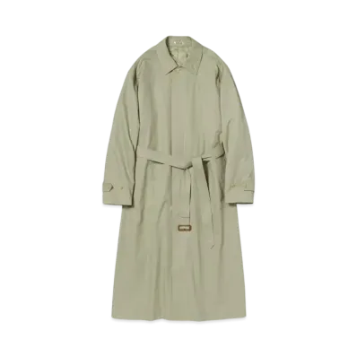 AURALEE Washed Finx Gabardine Soutien Collar Coat "Light Khaki"