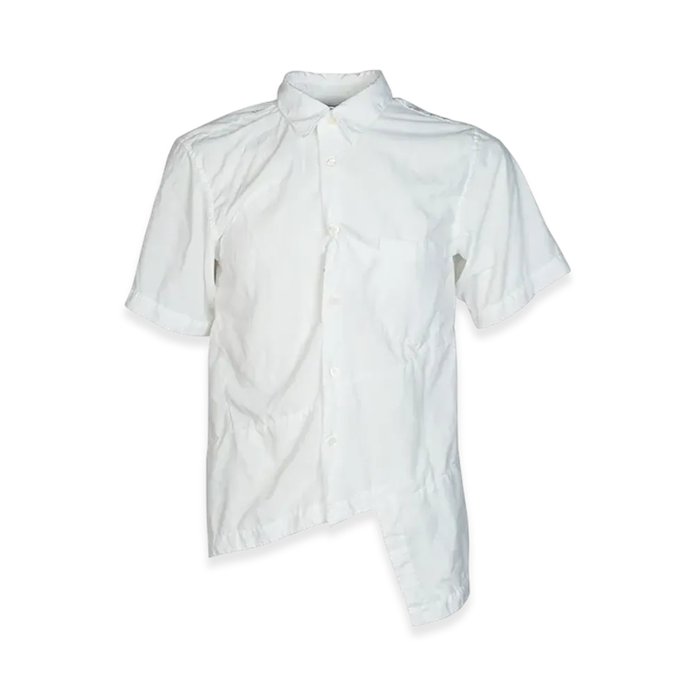 BLACK COMME des GARCONS Polyester Spun Broadcloth Garment Treated Shirt "White"